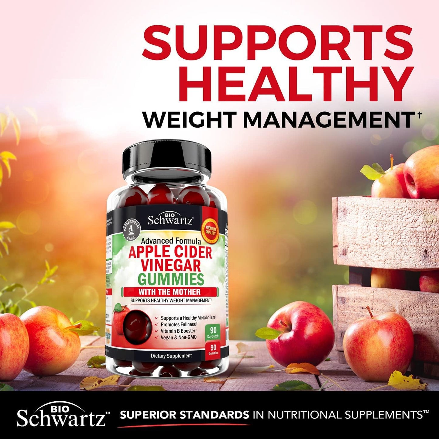 BioSchwartz ACV Gummies with B Complex Vitamins & Collagen Peptide Capsules - 3 Month & 45 Day Supply