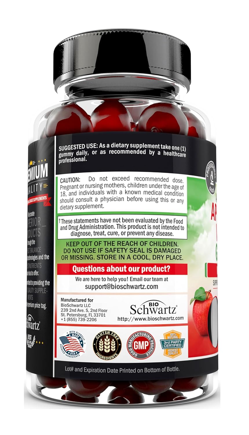 BioSchwartz Apple Cider Vinegar Gummies with B Complex Vitamins & MCT Coconut Oil Capsules - 5 Month Supply