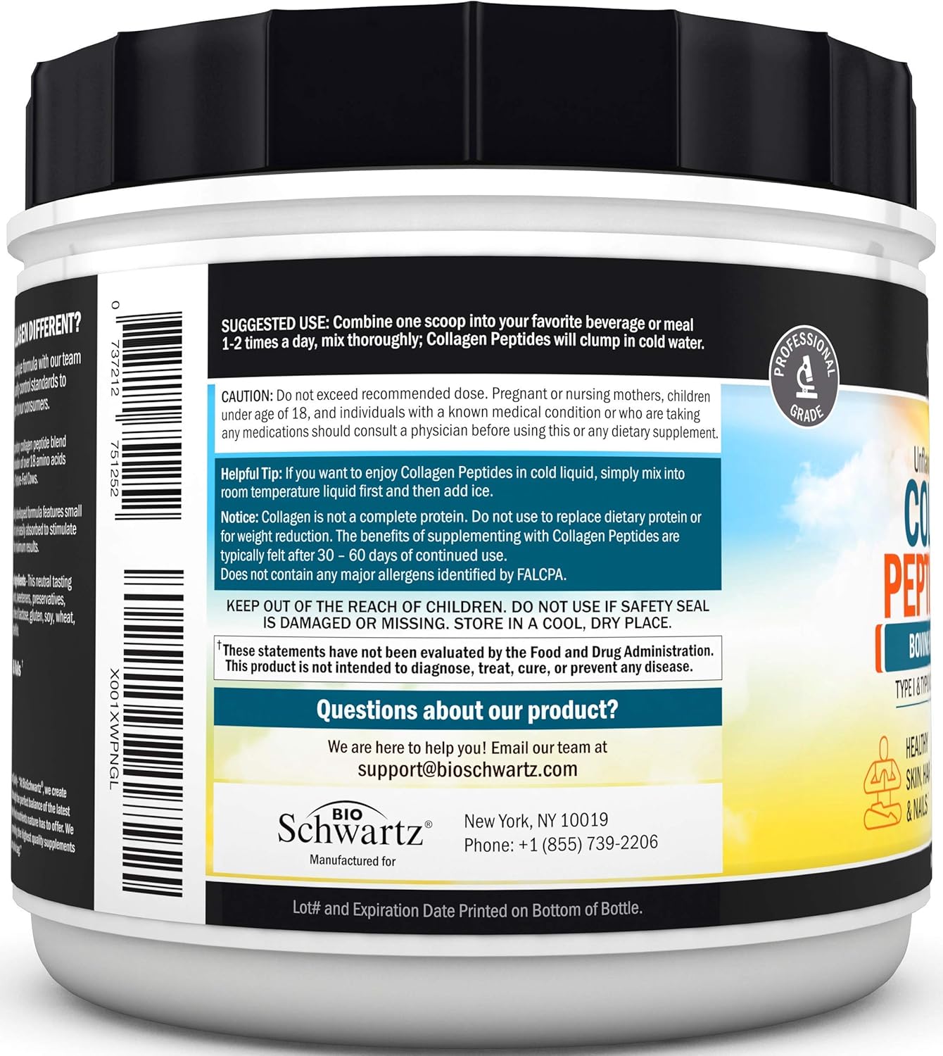 BioSchwartz Collagen Peptides Powder with Glucosamine, Chondroitin, and MSM - Bone & Joint Support Supplement for Flexibility and Cartilage Health