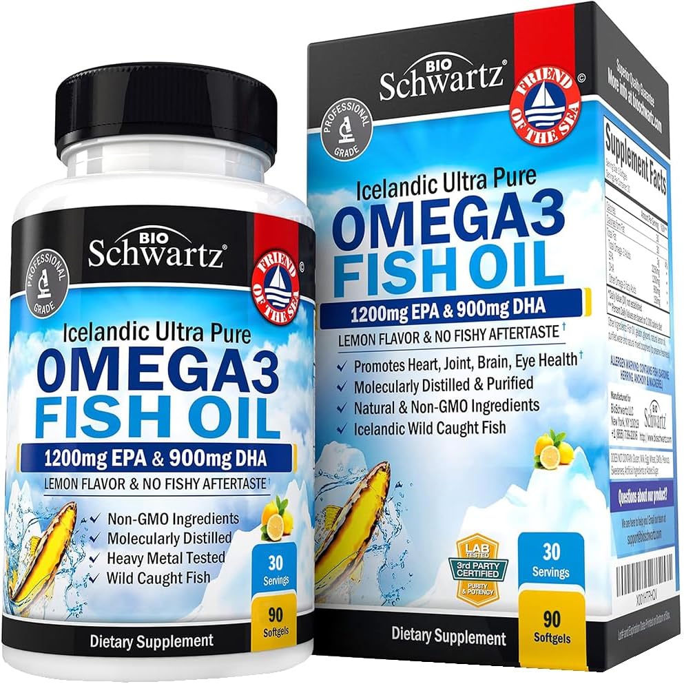 BioSchwartz Triple Strength Omega 3 Fish Oil & Glucosamine Chondroitin MSM Joint Support Combo Pack - 1 Month Supply