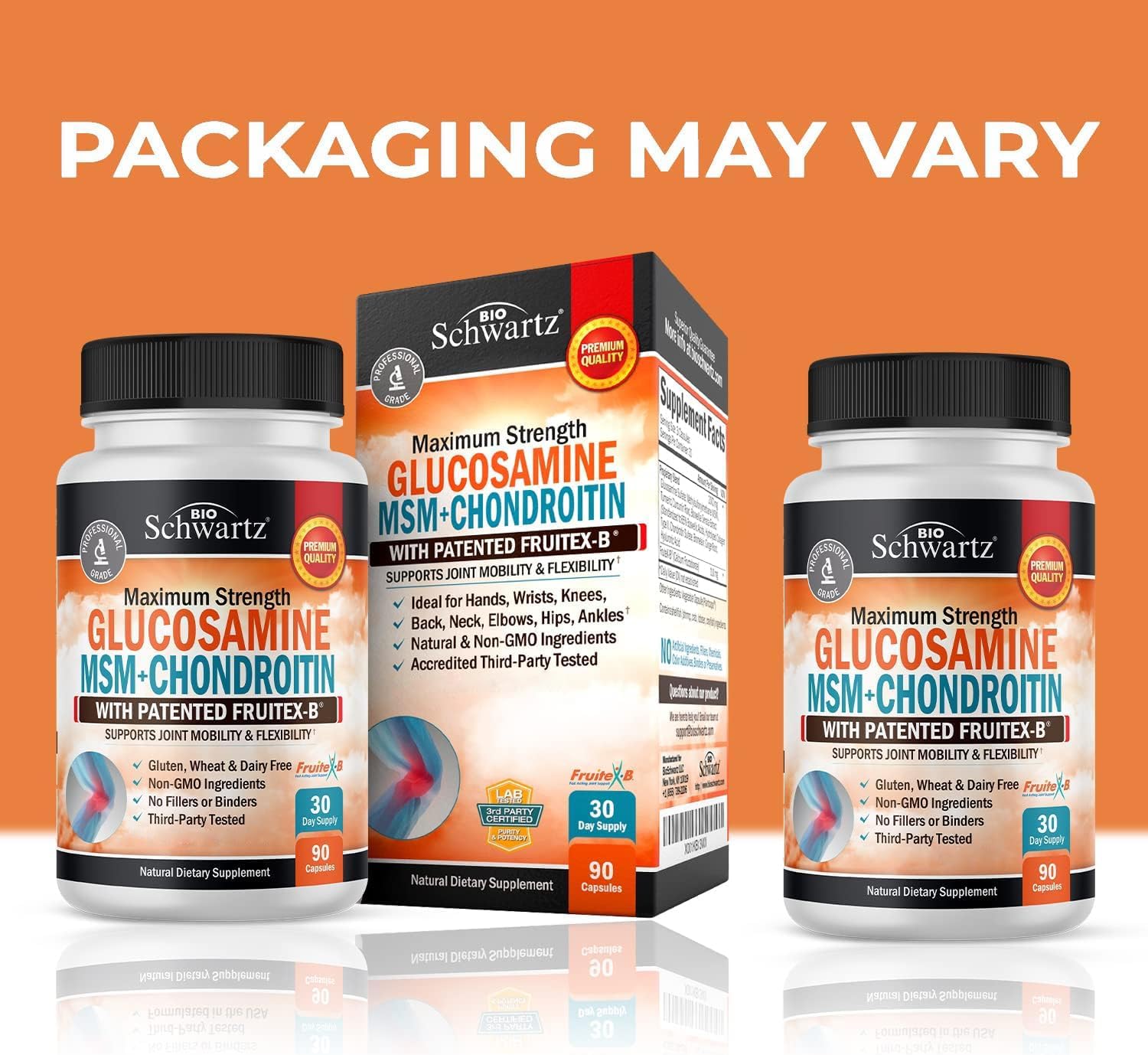 BioSchwartz Triple Strength Omega 3 Fish Oil & Glucosamine Chondroitin MSM Joint Support Combo Pack - 1 Month Supply