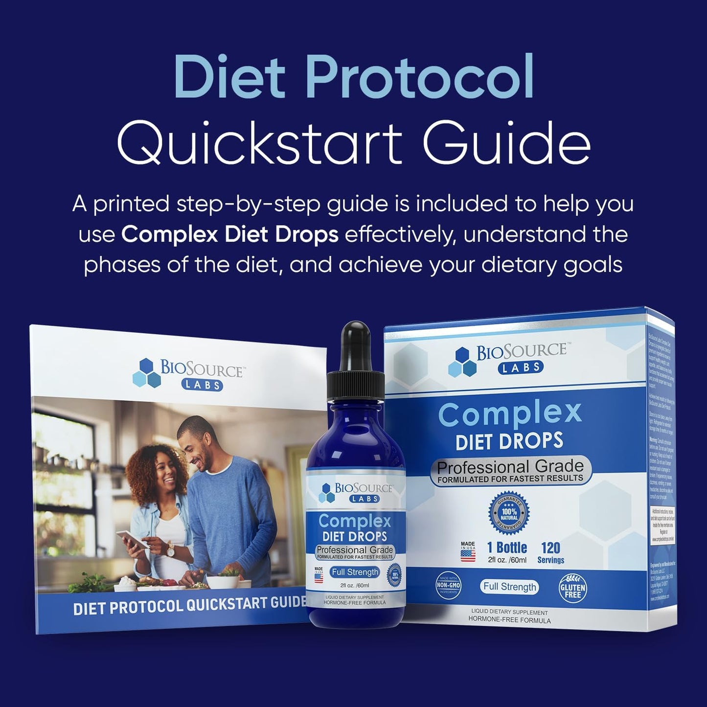 BioSource Labs Complex Diet Drops - Top Natural Weight Loss Solution for Men and Women - 1 Bottle, 30 Day Supply