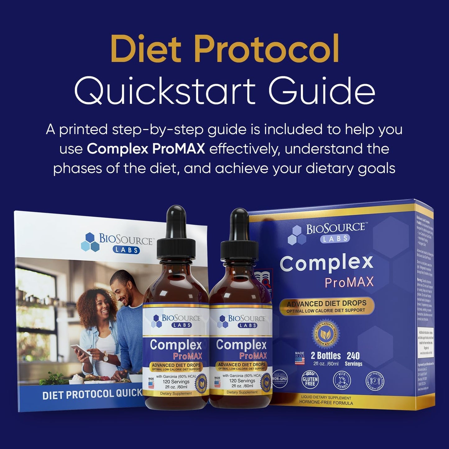 BioSource Labs Complex ProMAX Premium Diet Drops 2 oz - 60 Day Supply (Two Bottles)