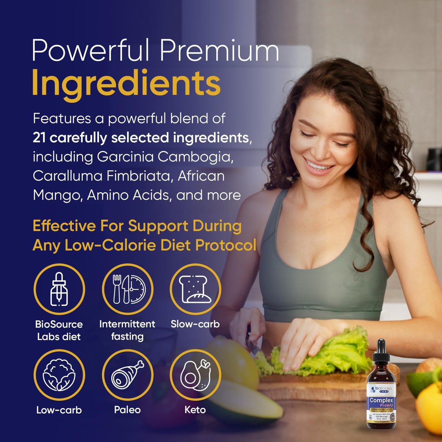 BioSource Labs Complex ProMAX Premium Diet Drops 2 oz - 60 Day Supply (Two Bottles)