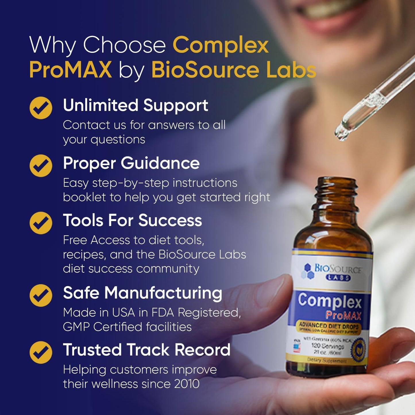 BioSource Labs Complex ProMAX Premium Diet Drops 2 oz - 60 Day Supply (Two Bottles)
