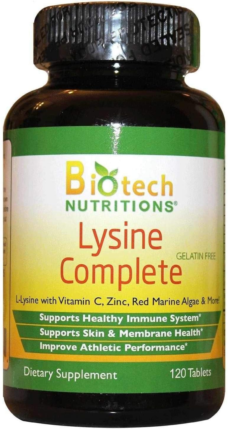 Biotech Nutrition Lysine Complete Supplement - 120 Capsules for Dietary Support