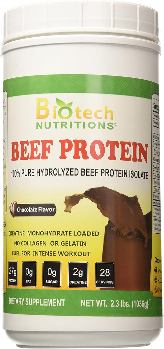Biotech Nutritions Chocolate Hydrolyzed Beef Protein Supplement - 2.3 Pound Pack