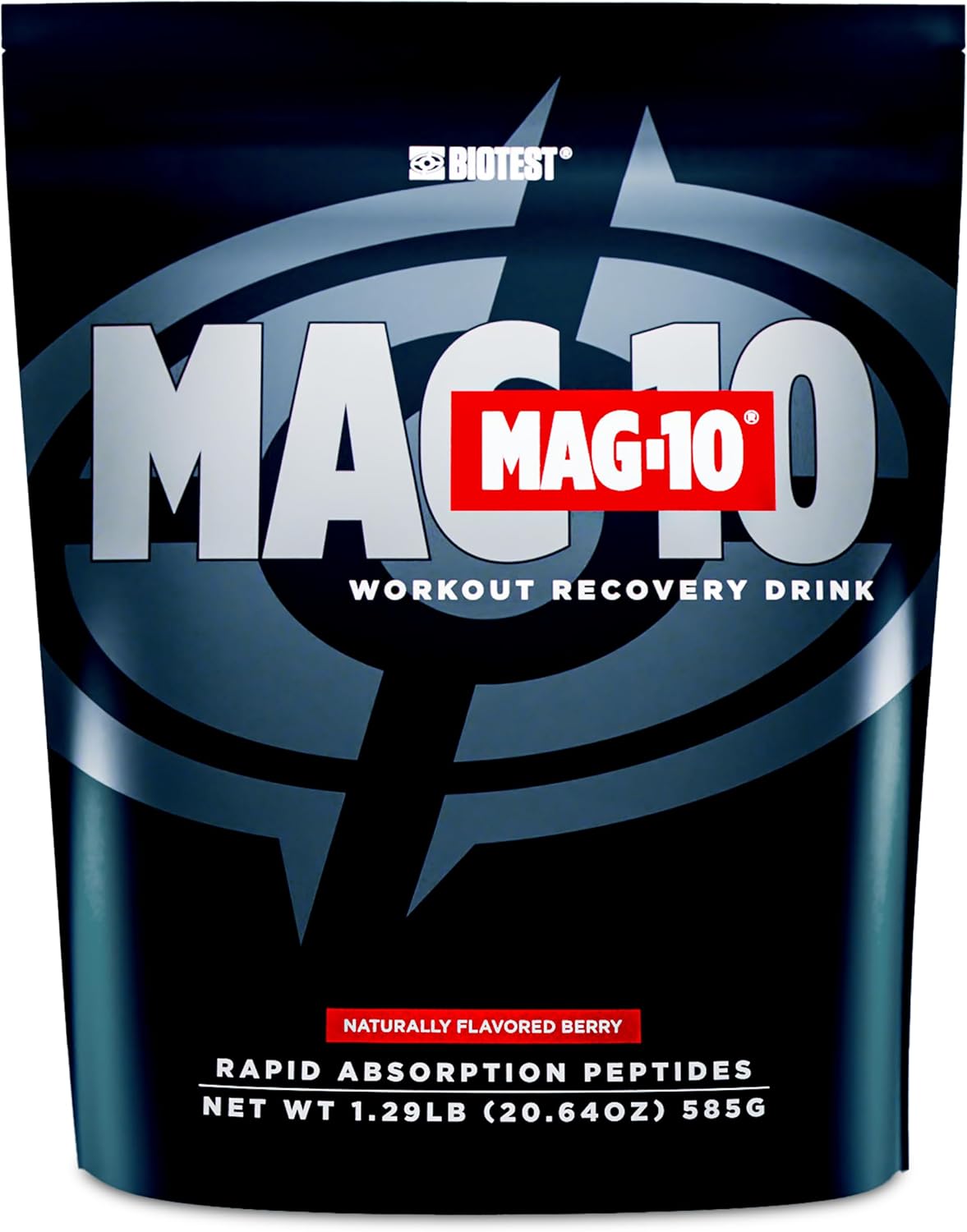 Biotest MAG-10 Recovery Drink Mix - Berry Flavor, 15 Servings, Fast-Absorbing Peptides & Cluster Dextrin for Muscle Gains & Peak Performance