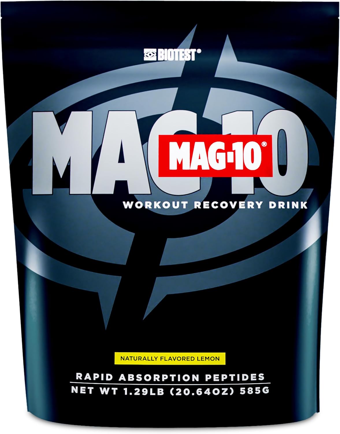 Biotest MAG-10 Recovery Drink Mix - Lemon Flavor, 15 Servings, Fast-Absorbing Peptides & Cluster Dextrin for Muscle Gains & Quick Recovery