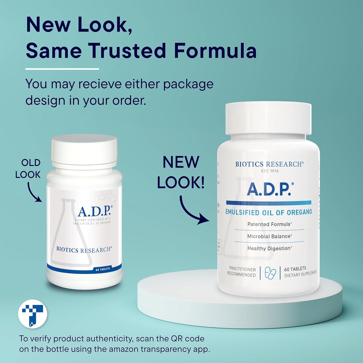 Biotics Research A.D.P. Emulsified Oil of Oregano Tablets - Patented Formula with 50mg Carvacrol - Sustained Release for Gut Health - 60 Pills