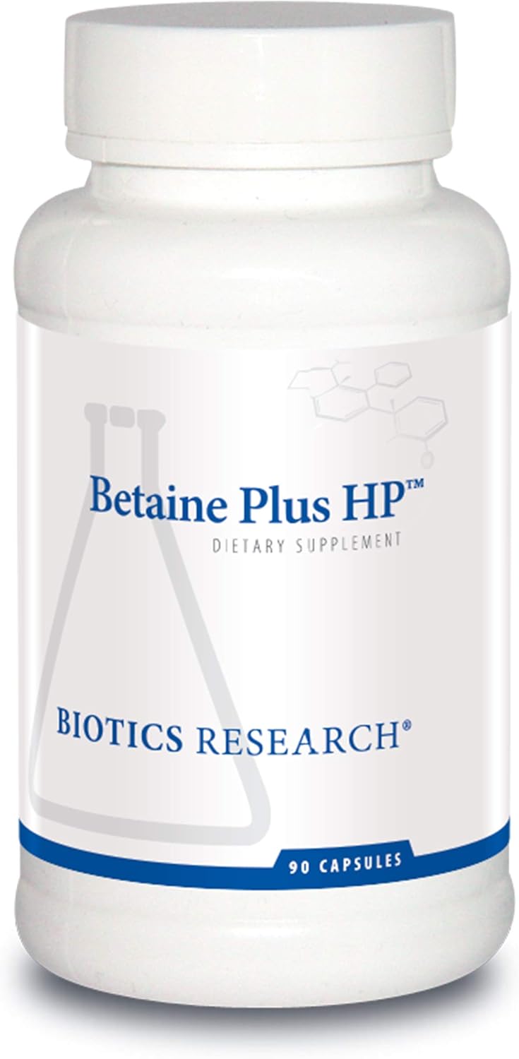 Biotics Research Betaine Plus HP Capsules - Digestive Function Support with High Potency Hydrochloric Acid, 90 Count