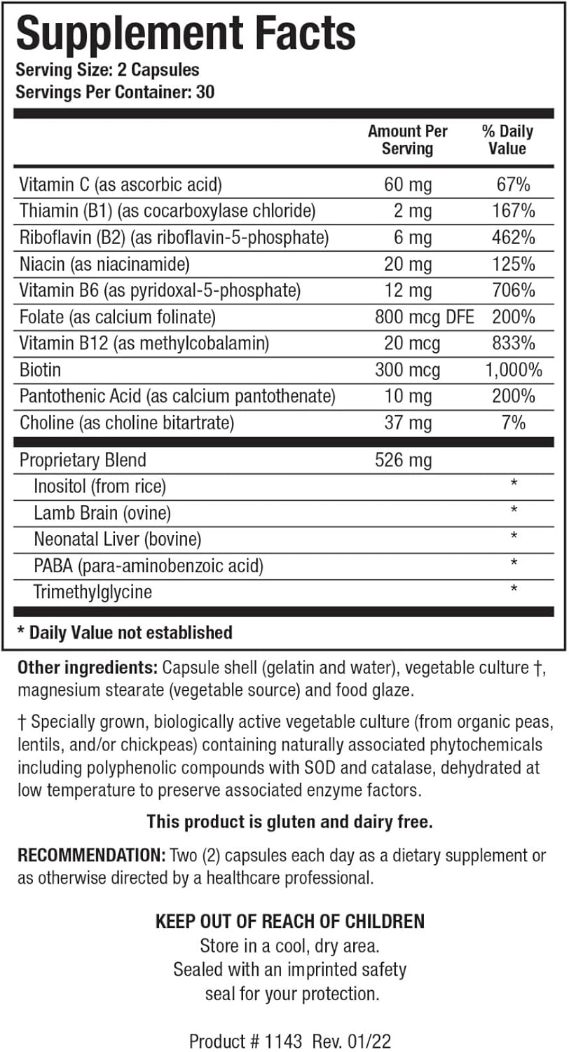 Biotics Research Bio GGG B B Complex Capsules - Bioactivated B Vitamins for Energy, Mood, Cardiovascular Health - 60 Count