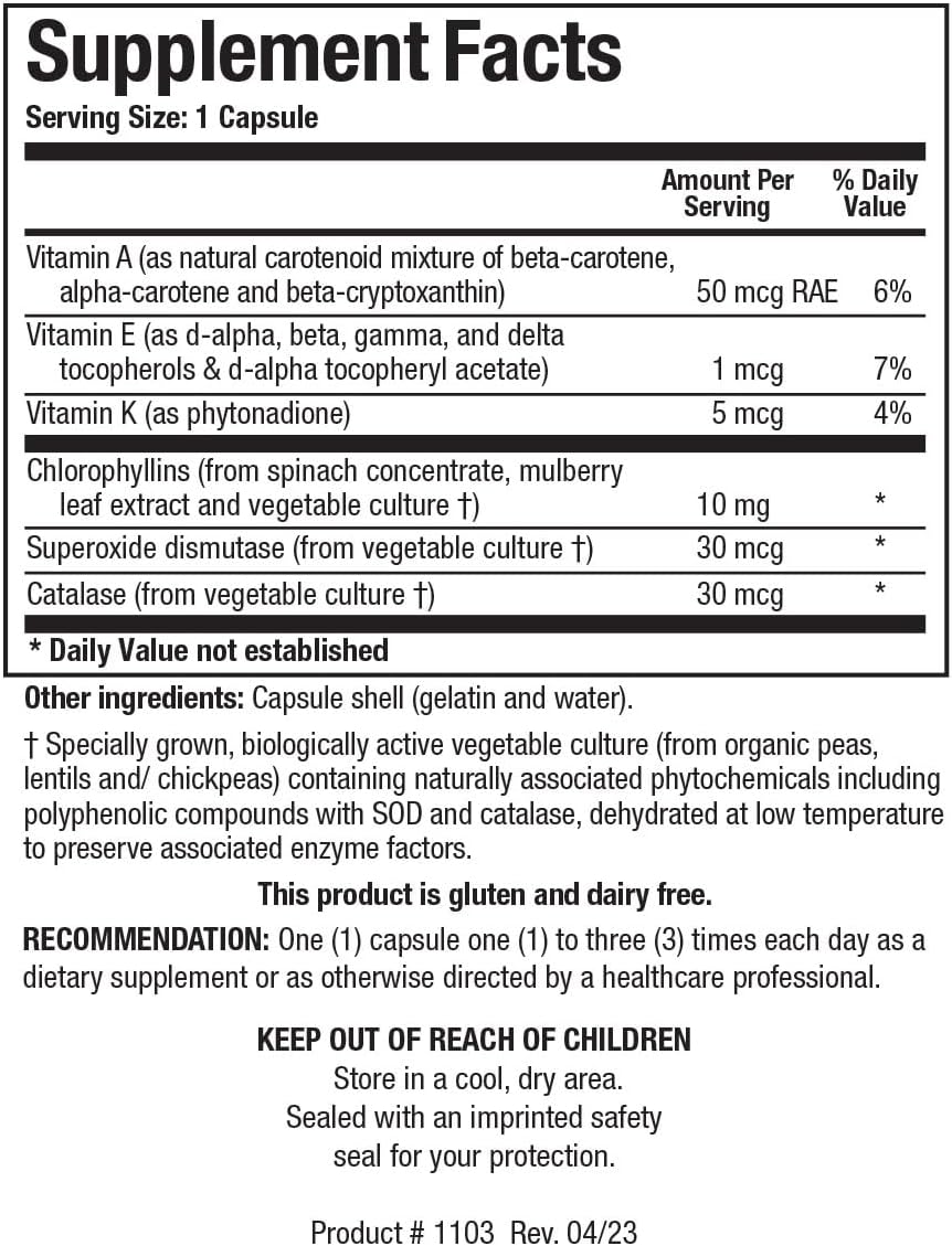 Biotics Research Chlorocaps: Chlorophyllins with Vitamins, Antioxidants, and Magnesium - 90 Capsules