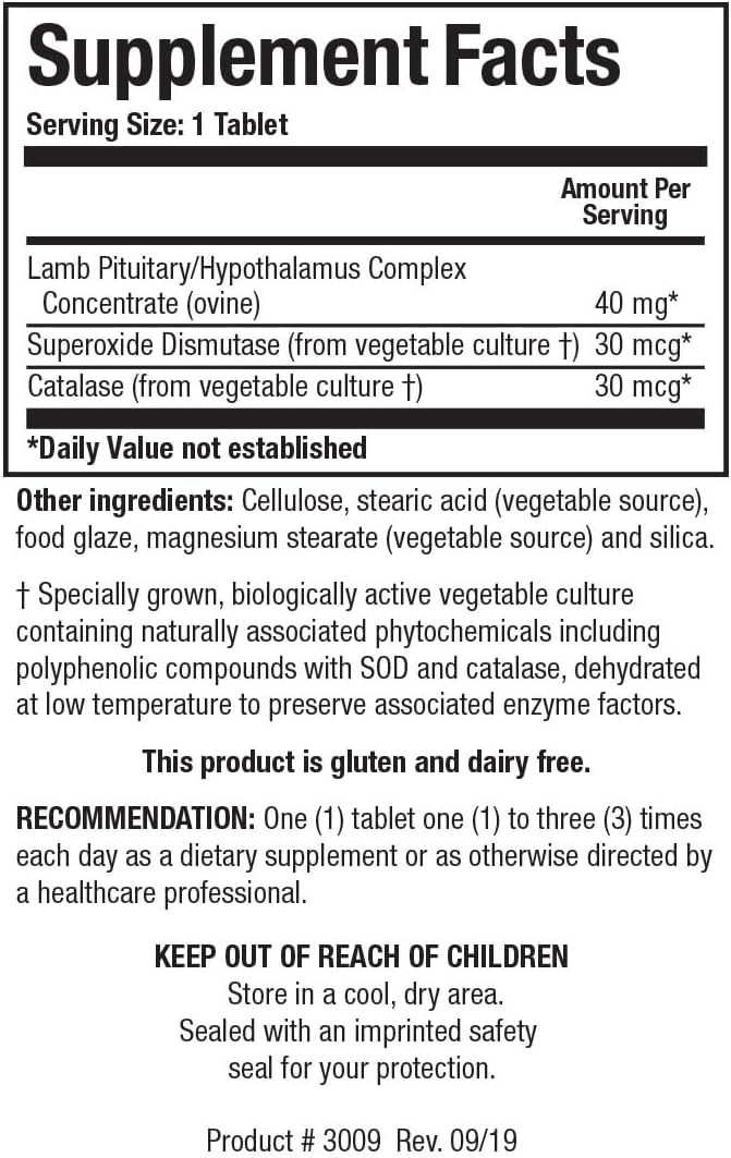Biotics Research Cytozyme PT HPT Lamb Pituitary & Hypothalamus Complex - Supports Pituitary Gland & Hypothalamus Function, Adrenal Health, Brain Boost - 60 Tablets