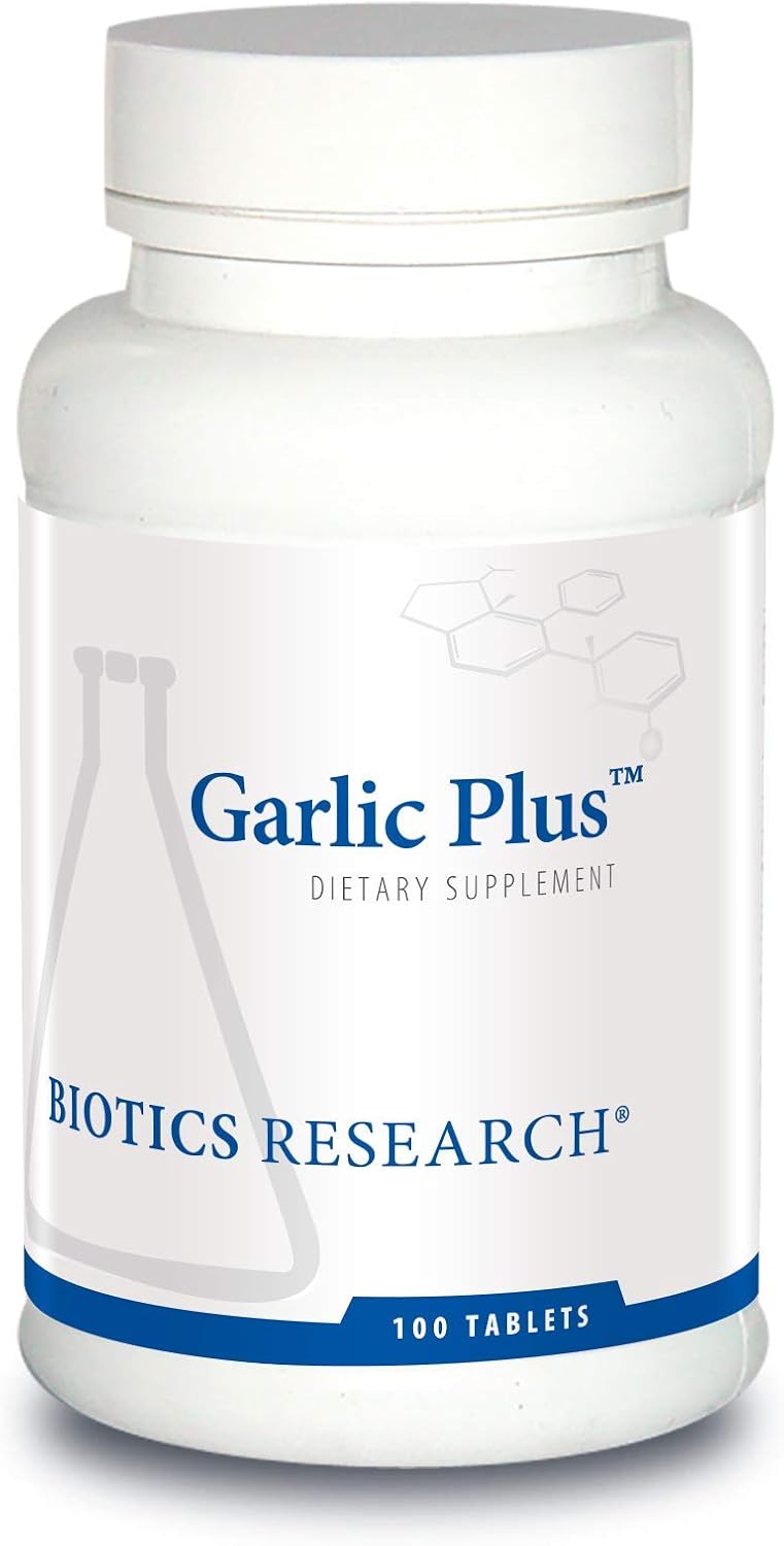Biotics Research Garlic Plus Tablets - Cardiovascular & Immune Support with Vitamin C & Chlorophyllins