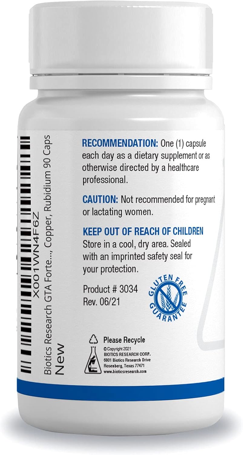 Biotics Research GTA Forte II Capsules - Supports Endocrine Glands, Hormonal Balance with Porcine Glandulars & Trace Elements - 90 Count
