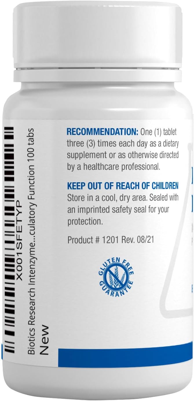 Biotics Research Intenzyme Fort™ Proteolytic Enzymes with Pancreatin, Bromelain, Papain - Supports Digestion, Immune & Circulatory Health - 100 Tablets