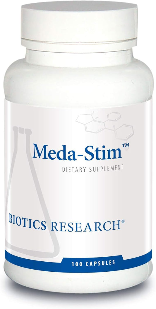 Biotics Research MEDA Stim - Endocrine Function & Thyroid Health Supplement with Iodine, Selenium, Magnesium - 100 Capsules