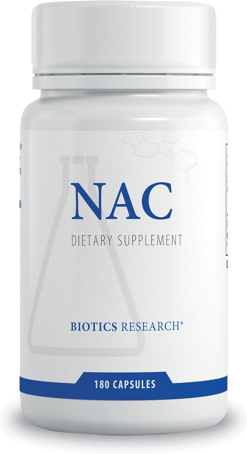 Biotics Research NAC 500mg Capsules for Glutathione Production, Detox Support, Muscle Recovery, Healthy Lungs - 180 Count