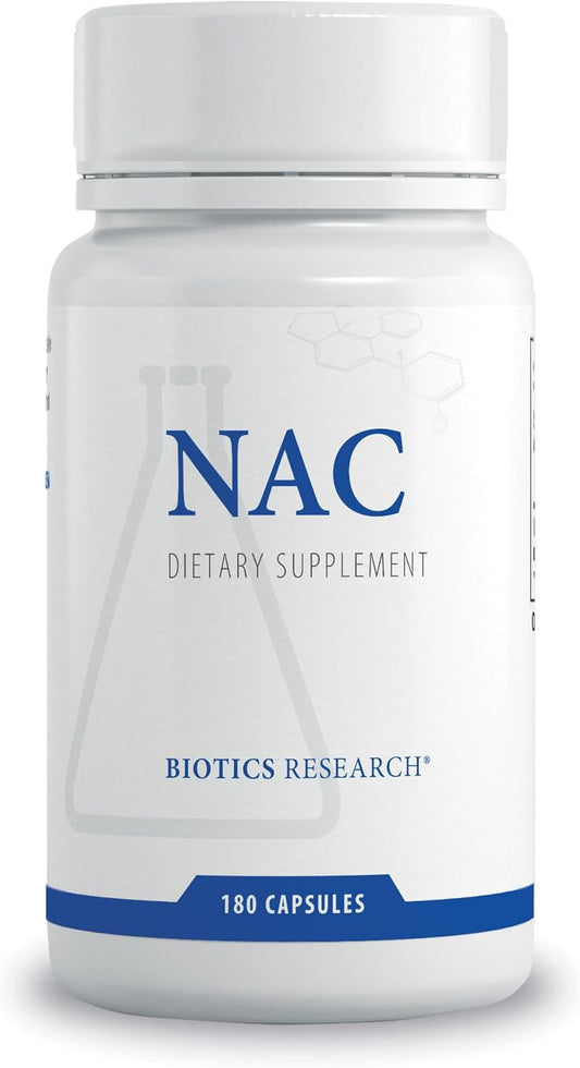 Biotics Research NAC 500mg Capsules for Glutathione Production, Detox Support, Muscle Recovery, Healthy Lungs - 180 Count