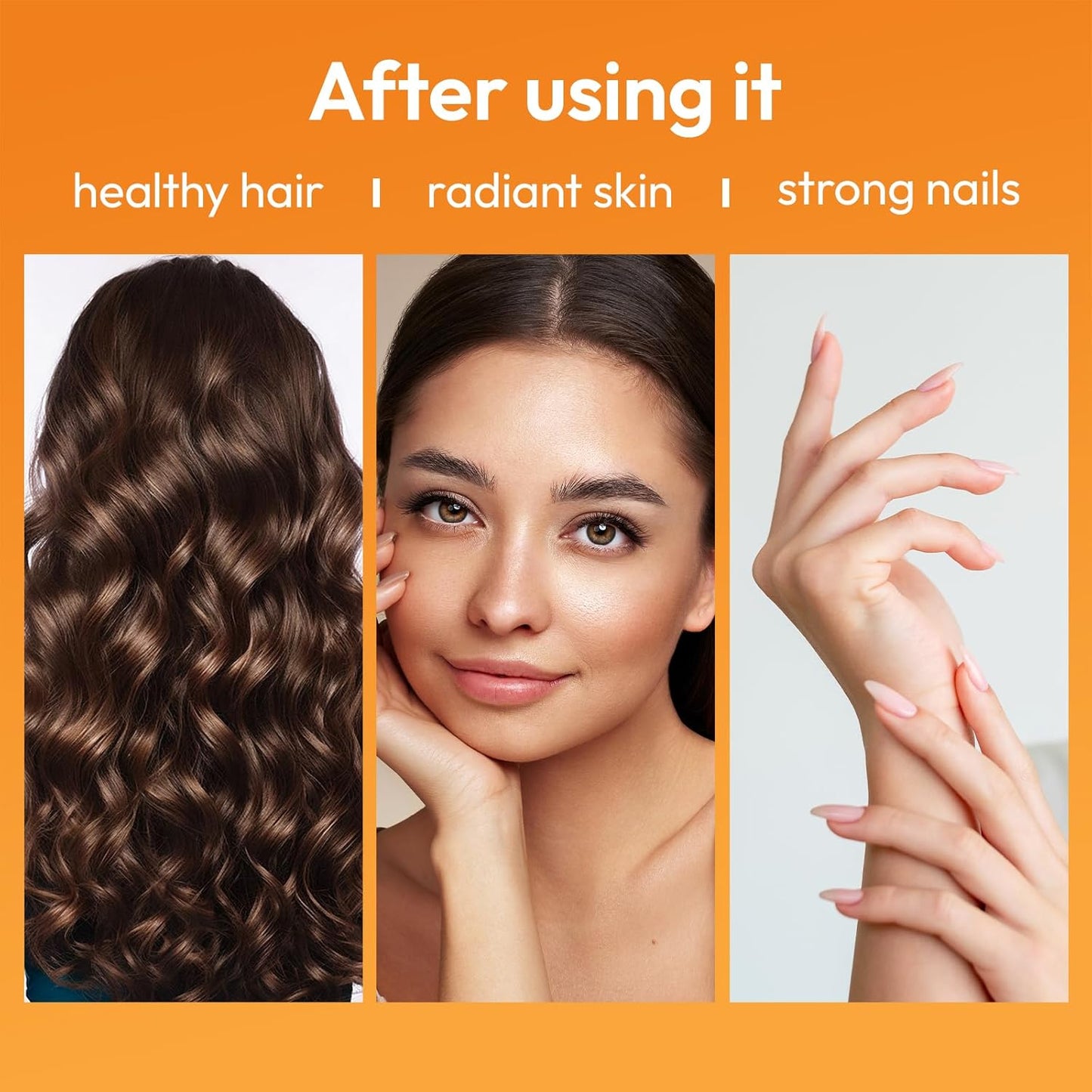 Biotin 10000 mcg with Zinc, Vitamin C & Calcium Pantothenate - Hair, Nails & Skin Support - 60 Vegan Capsules - USA Made