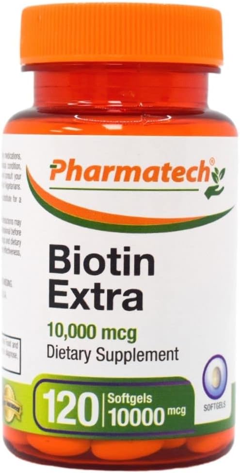Biotin 10000mcg Supplement for Hair Growth, Skin, and Nails - 120 Softgels, Vitamin B7 for Women, Gluten Free