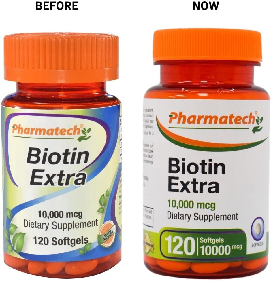 Biotin 10000mcg Supplement for Hair Growth, Skin, and Nails - 120 Softgels, Vitamin B7 for Women, Gluten Free