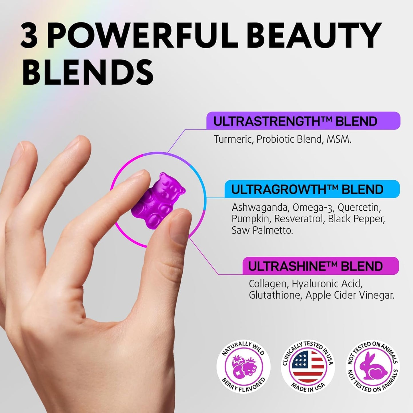 Biotin Collagen Keratin Gummies for Hair, Skin, Nails - Hair Growth Supplement for Men & Women - Multivitamin Biotin Bears