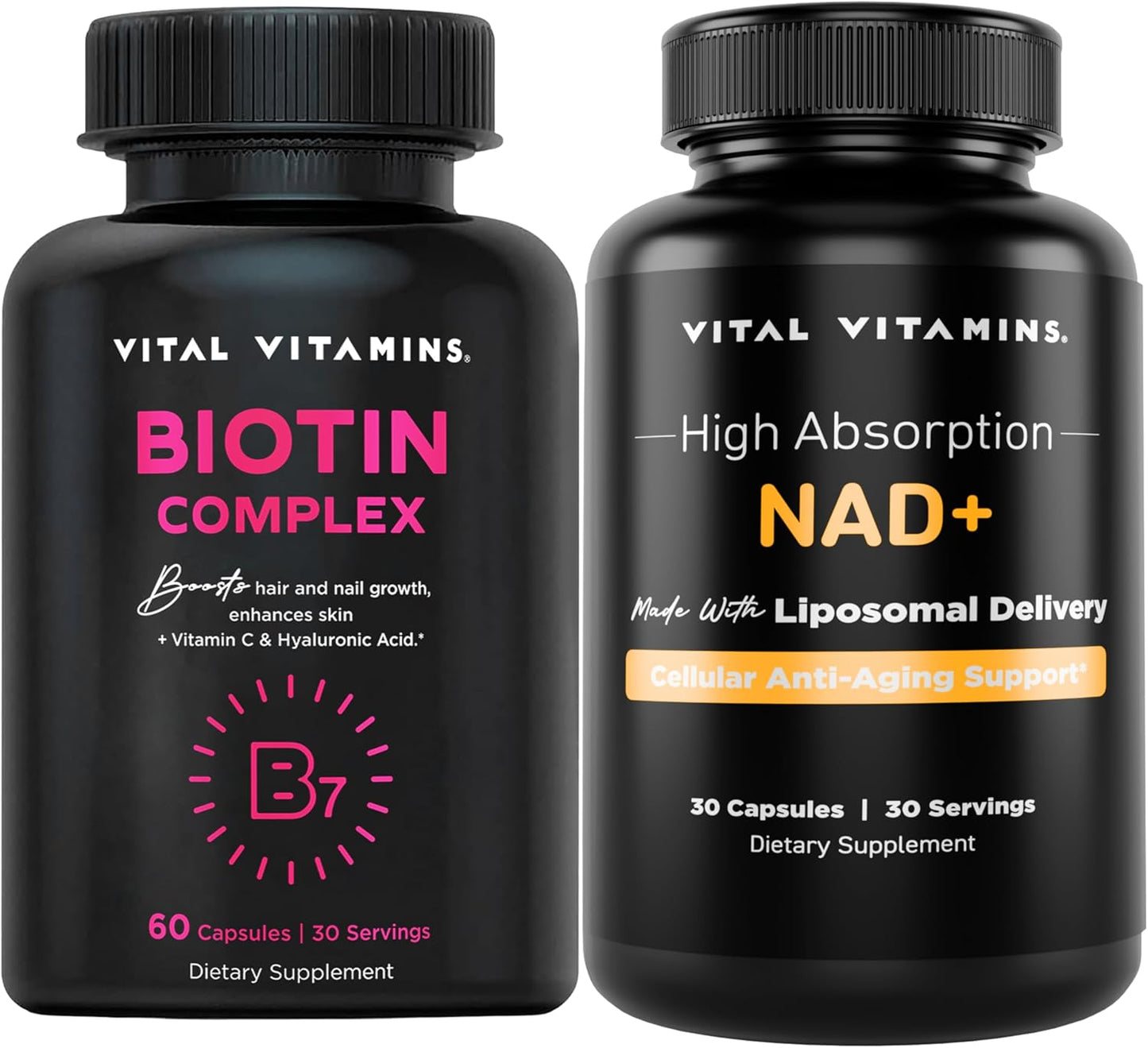 Biotin Complex Capsules with NAD+ for Vital Vitamins Support