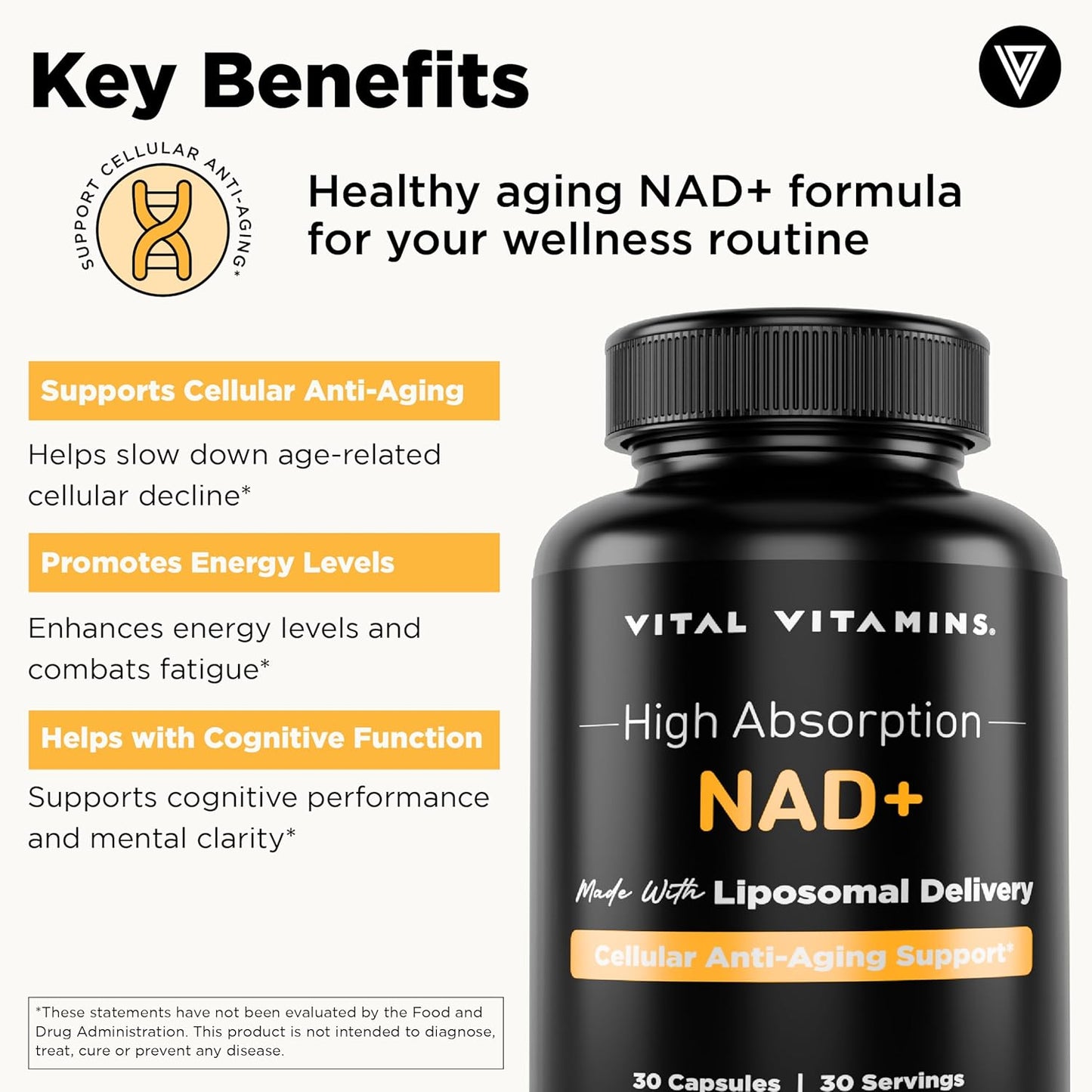 Biotin Complex Capsules with NAD+ for Vital Vitamins Support
