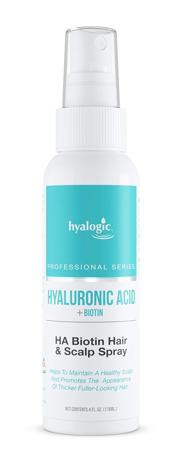 Biotin Hair Growth Spray with Hyaluronic Acid for Thinning Hair - Professional Scalp Hydration and Volumizing Product - Non-Greasy Formula (4 Fl oz)