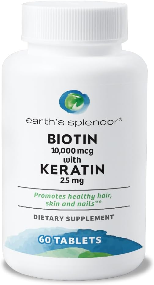 Biotin & Keratin Supplement for Healthy Hair, Nails, and Skin - 60 Day Supply