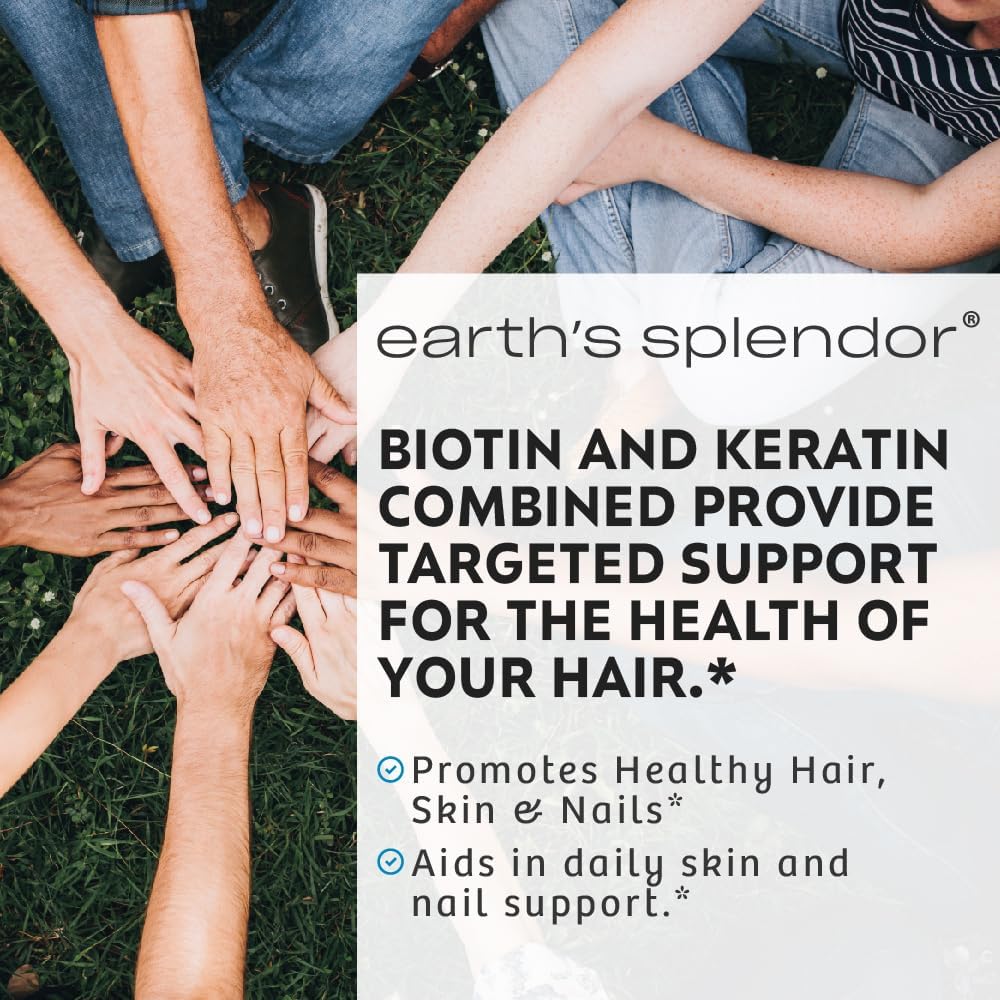 Biotin & Keratin Supplement for Healthy Hair, Nails, and Skin - 60 Day Supply