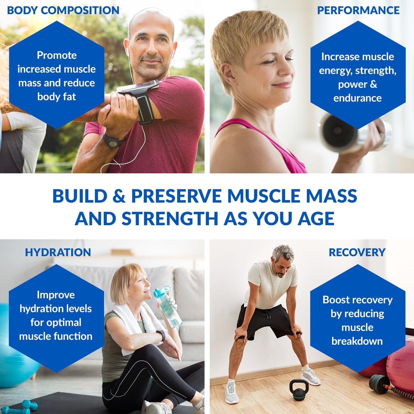BioTrust Ageless Muscle Builder - Natural Creatine HMB Powder with Vitamin D3 & Betaine for Muscle Mass & Strength - Fruit Punch, 30 Servings