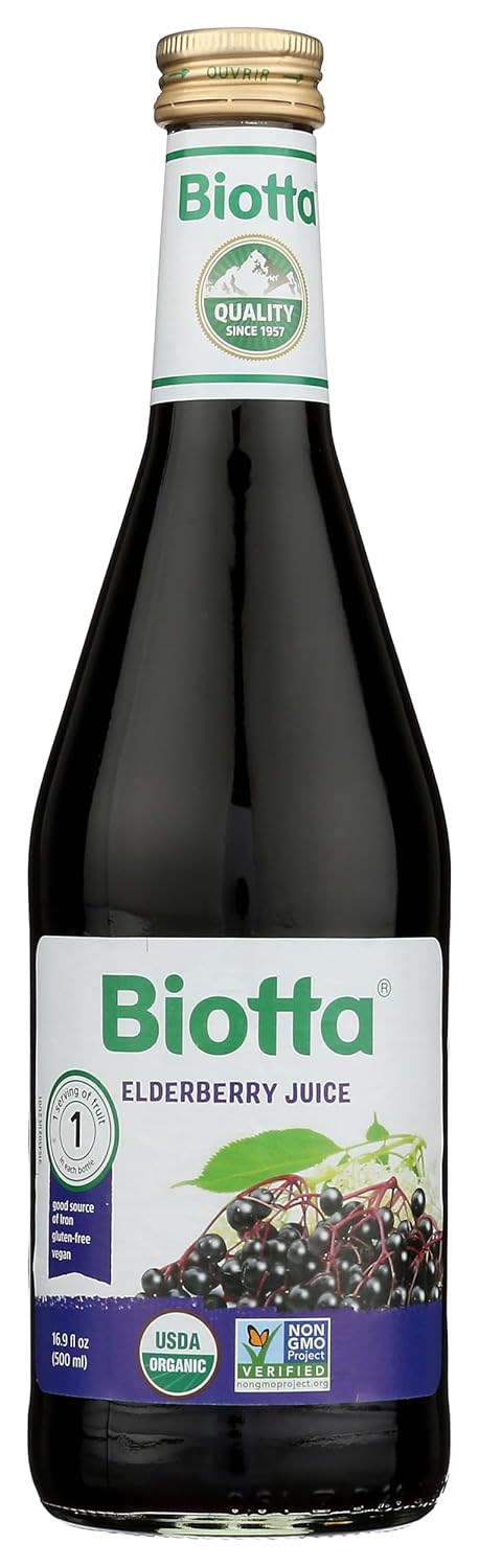 Biotta Naturals Elderberry Juice - 16.9 oz Bottle - Organic Immune Support Drink