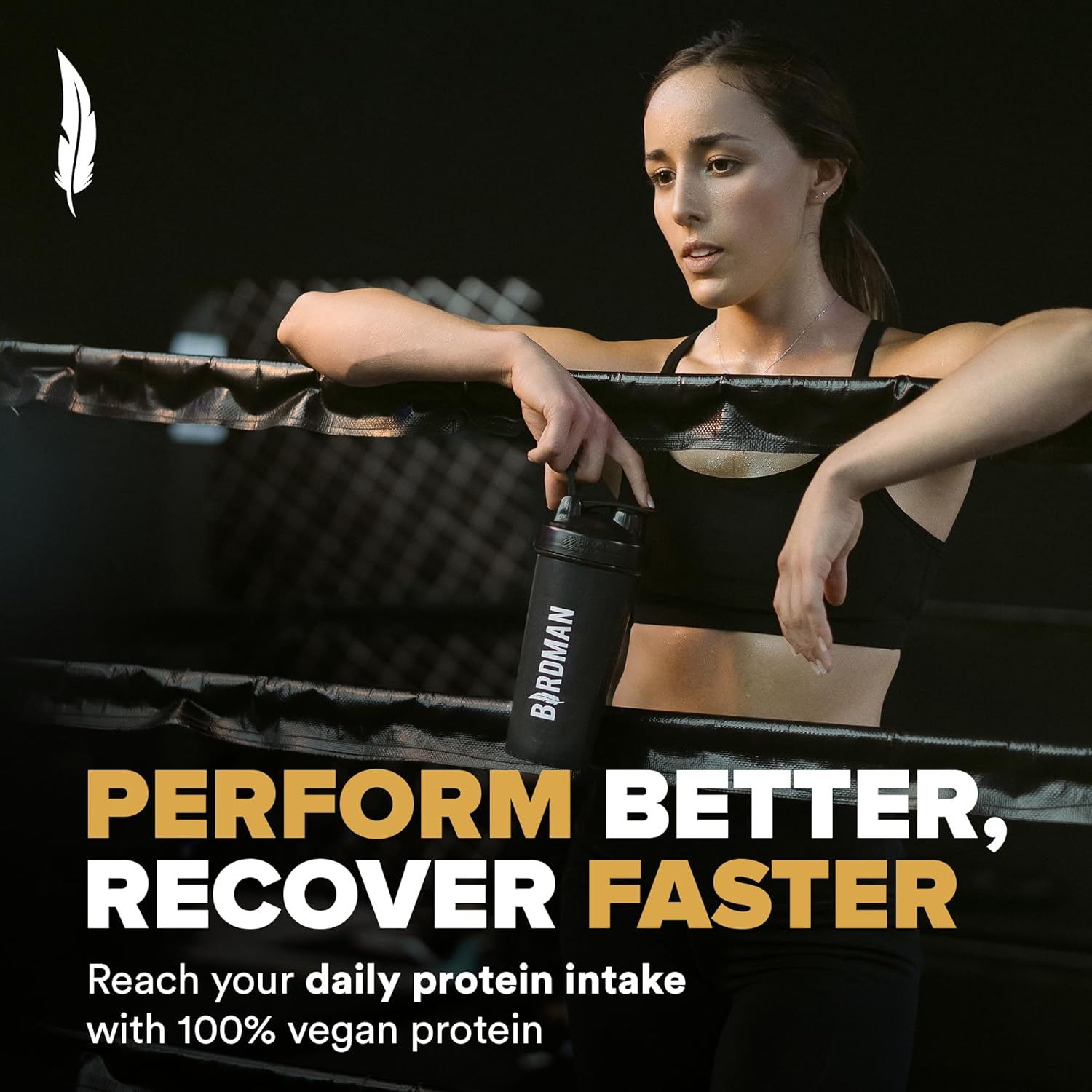 BIRDMAN Falcon Performance Vegan Protein Powder - Plant Based Vanilla Protein with 31g Protein, 5g Creatine, 5g BCAA, Probiotics, Electrolytes, Pre Workout - 19 Servings