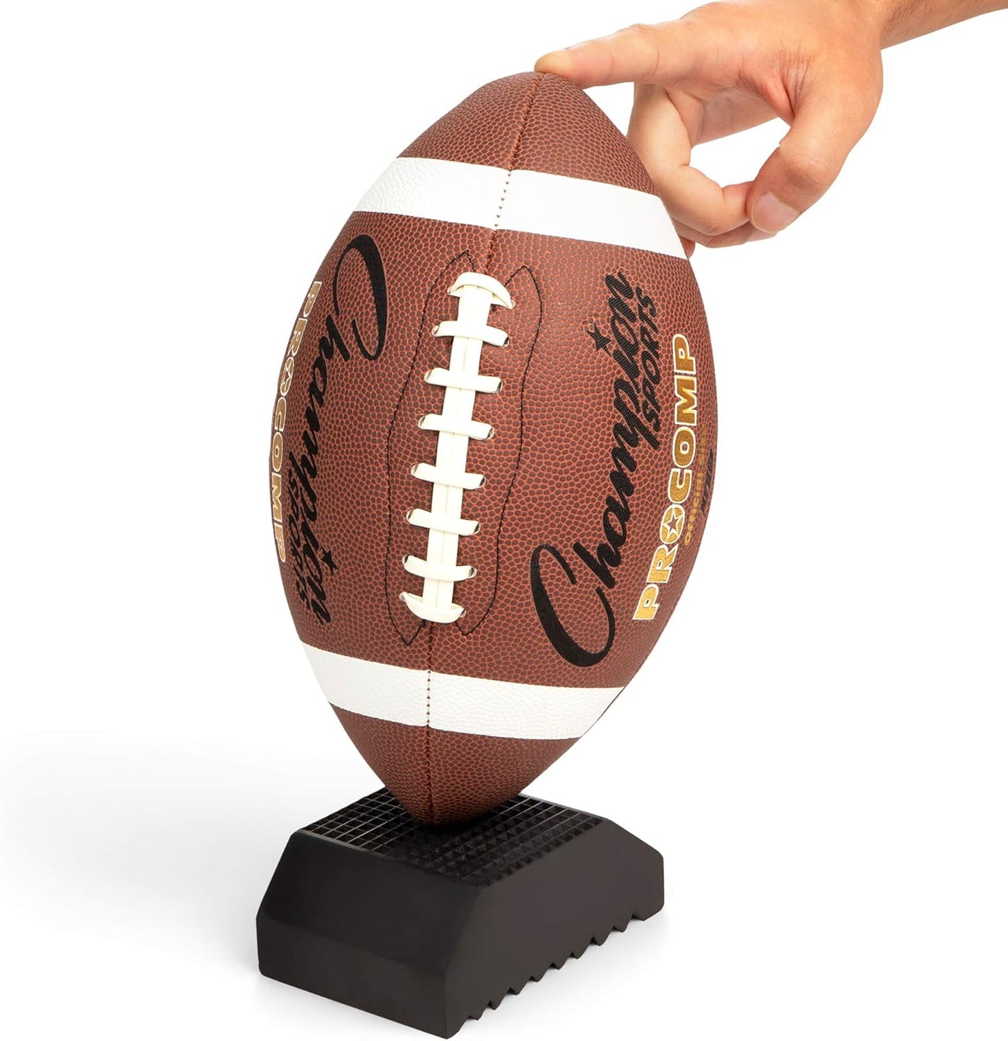 Black 2” Champion Sports Extra-Point Kicking Tee - Ball Holder Tees for Footballs - Kicking Block and Accessories for Adults, Kids, Coaches