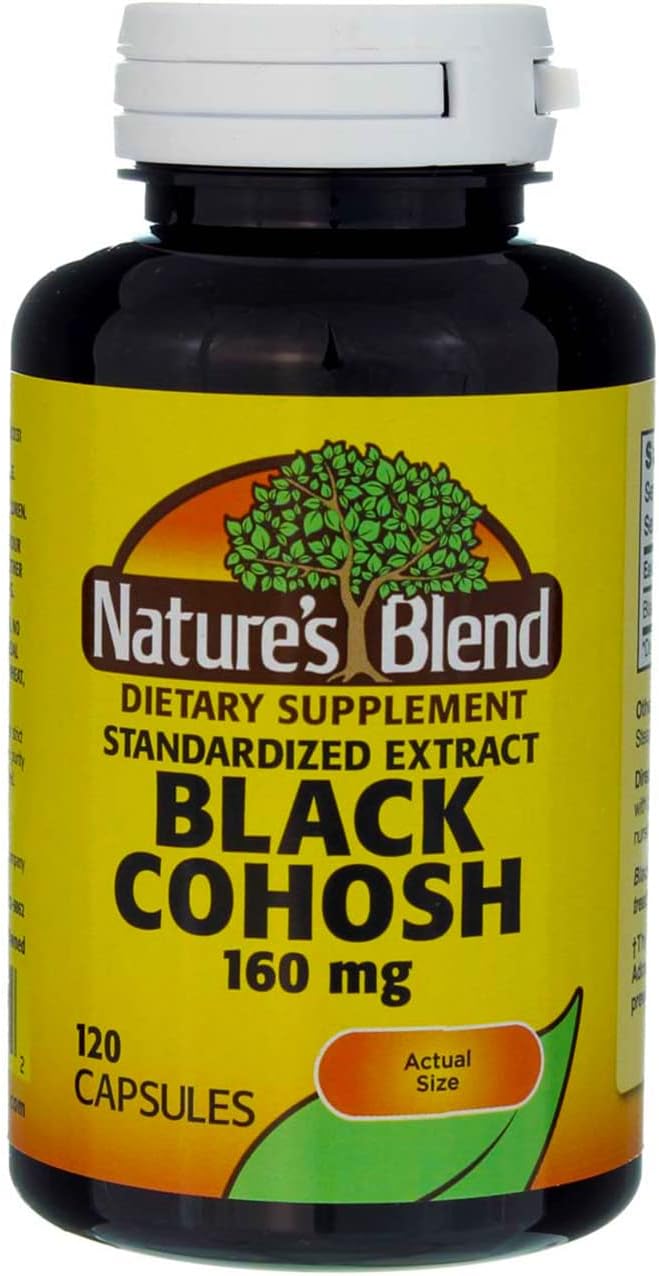Black Cohosh CP 160MG 120 Capsules by Nature's Blend - Menopause Support Supplement