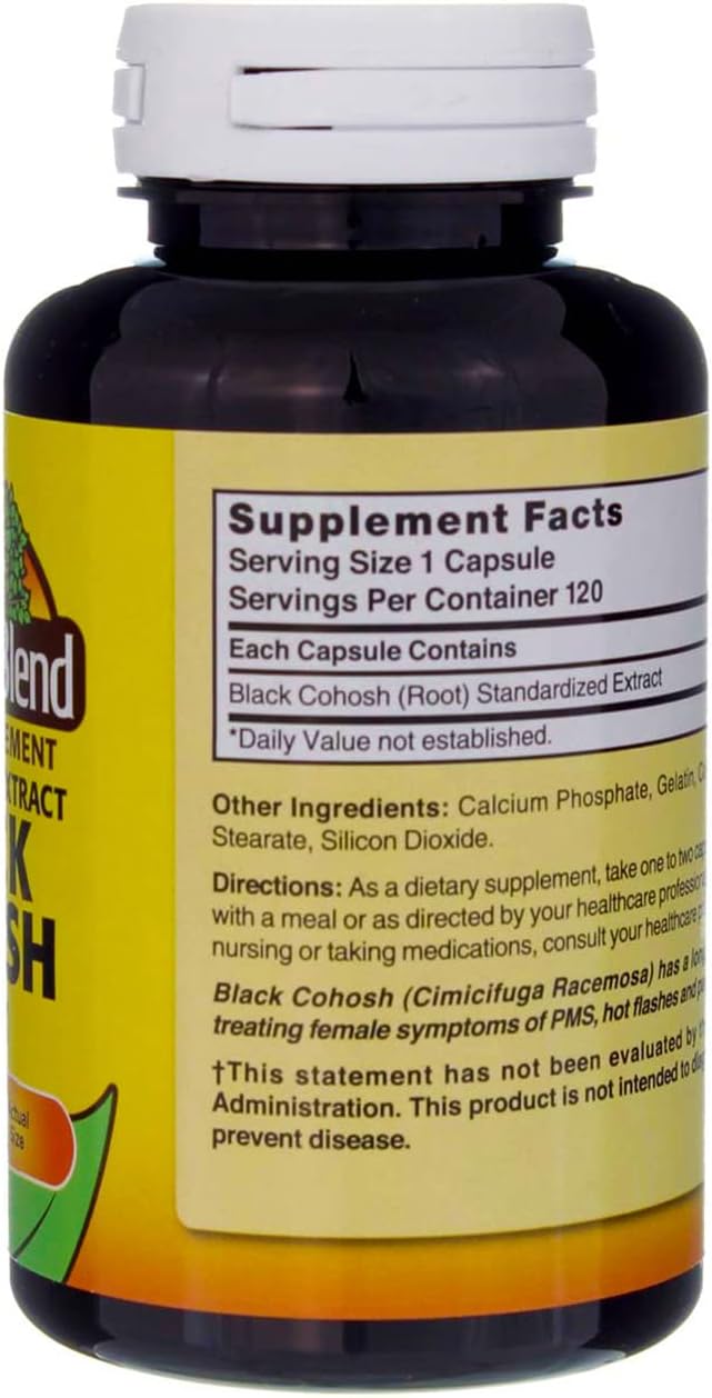 Black Cohosh CP 160MG 120 Capsules by Nature's Blend - Menopause Support Supplement