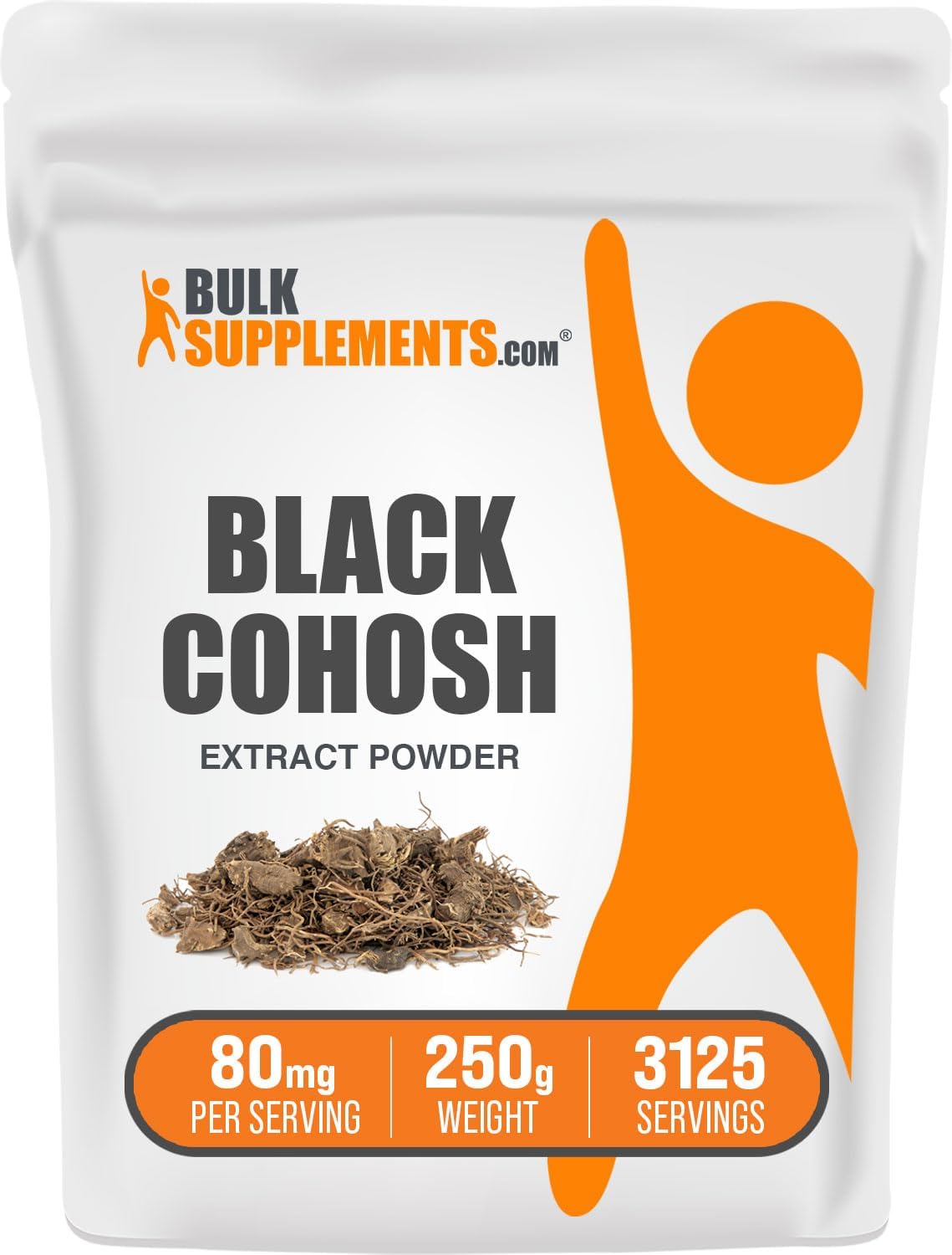 Black Cohosh Extract Powder - Vegan Supplement, 80mg per Serving, 250g - Bulk Size