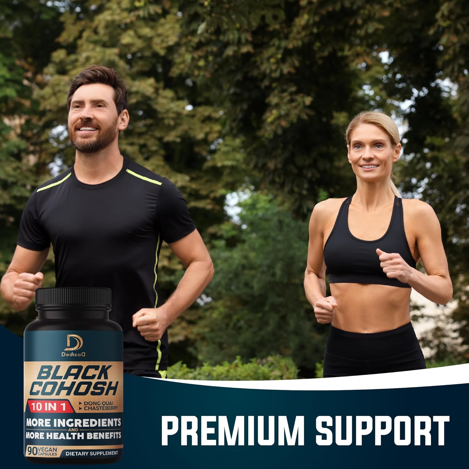 Black Cohosh Menopause & Immune Health Supplement - 3 Month Supply with 12 Powerful Herbs - Includes Dong Quai, Chasteberry, Wild Yam, Red Clover - 90 Vegan Capsules