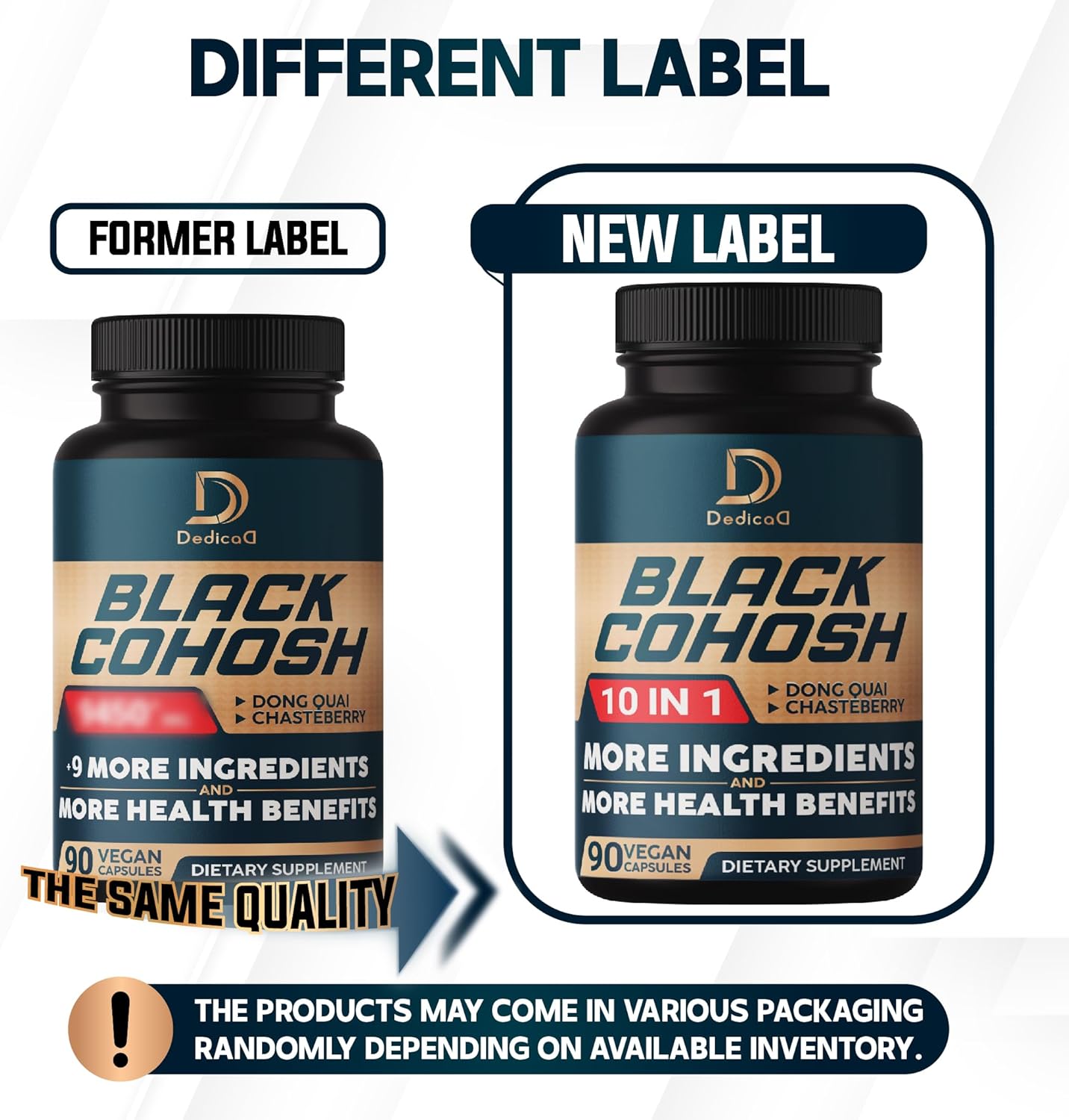 Black Cohosh Menopause & Immune Health Supplement - 3 Month Supply with 12 Powerful Herbs - Includes Dong Quai, Chasteberry, Wild Yam, Red Clover - 90 Vegan Capsules