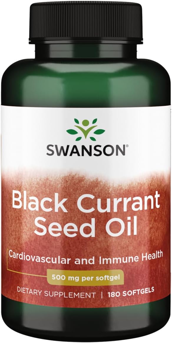 Black Currant Seed Oil Softgels - Immune & Heart Health Support - Natural Formula for Healthy Joints - 180 Softgels, 500mg