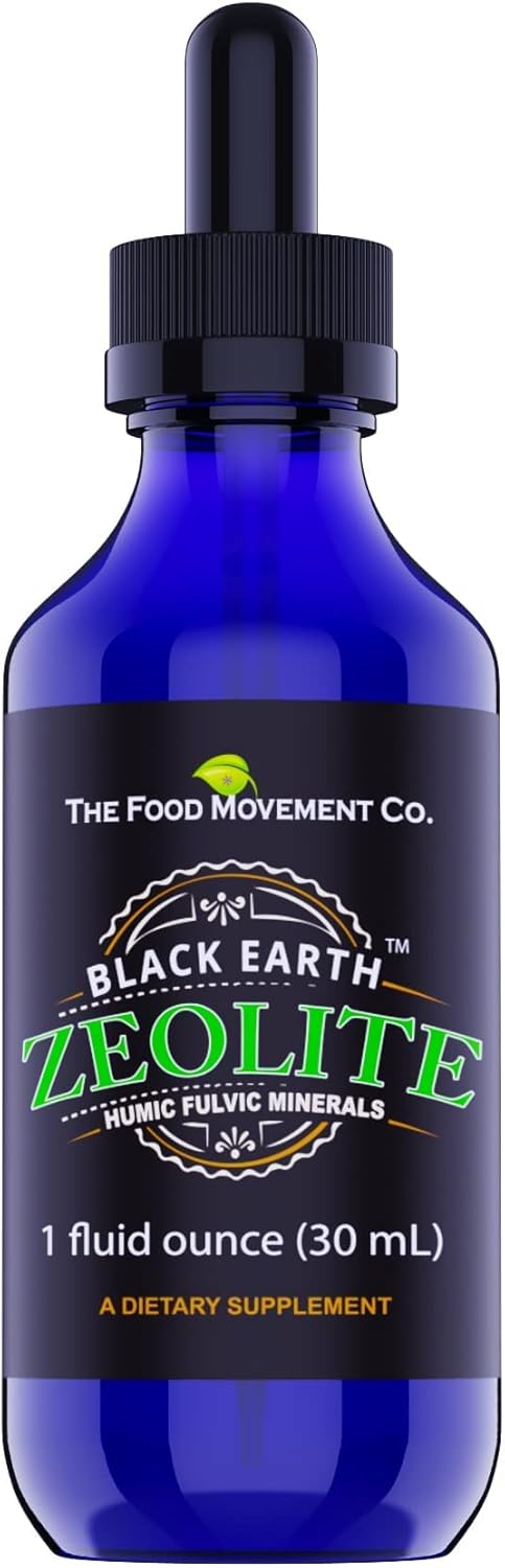 Black Earth Zeolite & Humic Fulvic Acid Trace Minerals Detox Drops - 1oz Liquid Supplement for Adults & Kids