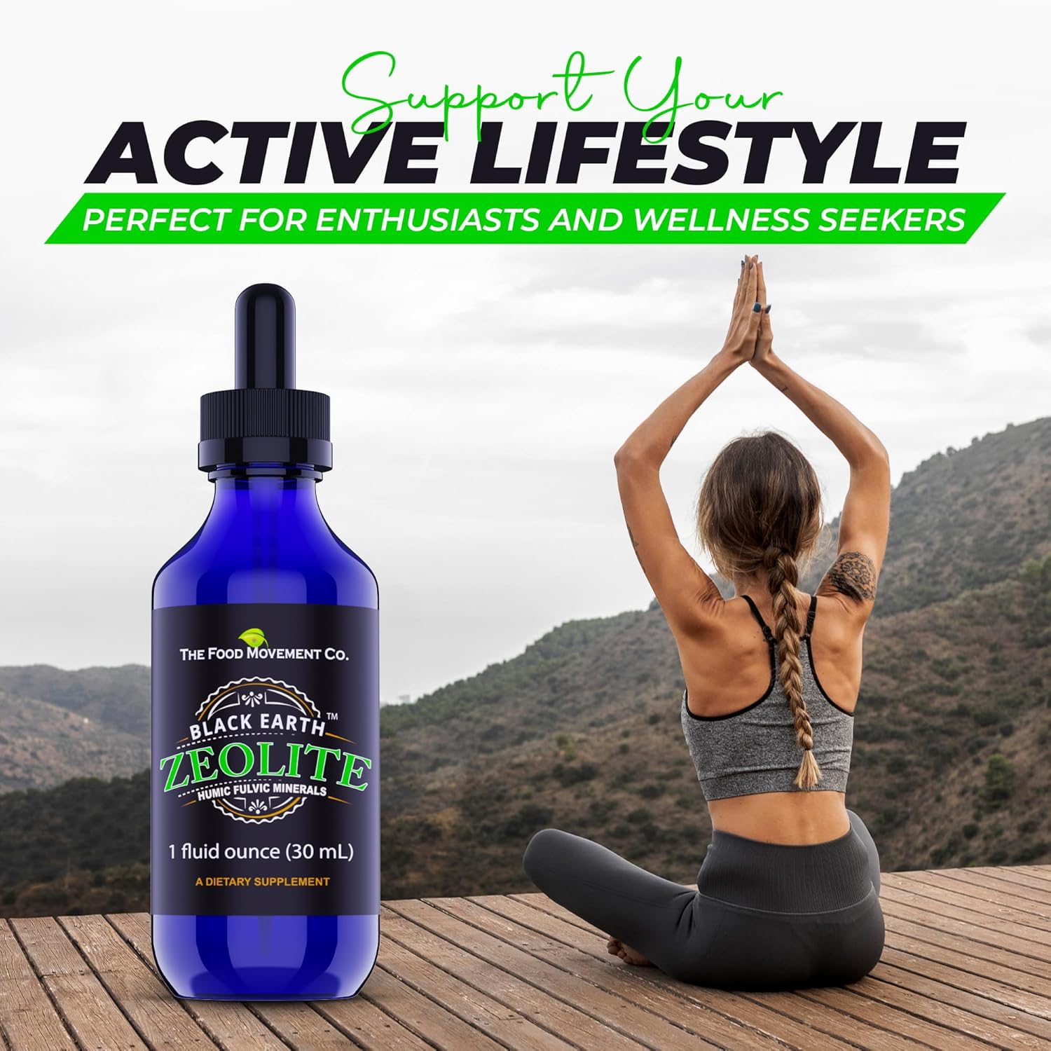 Black Earth Zeolite & Humic Fulvic Acid Trace Minerals Detox Drops - 1oz Liquid Supplement for Adults & Kids