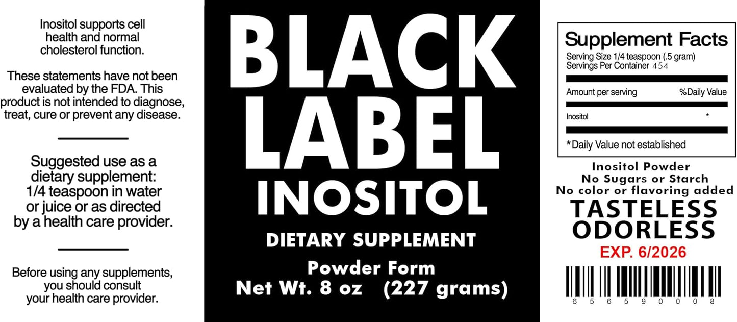Black Label Inositol Powder - 2.19 Pound - High Quality Supplement