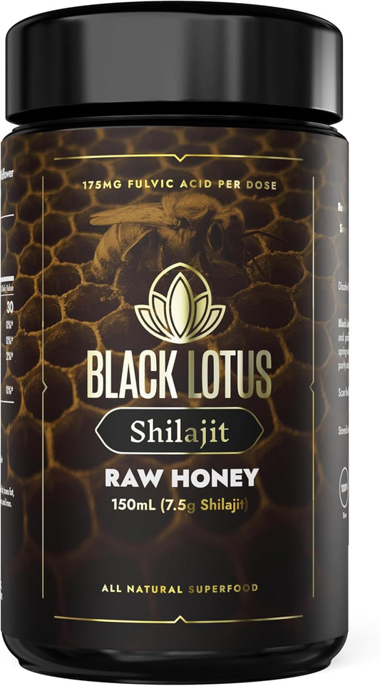 Black Lotus Shilajit Liquid Tincture 150ml - 100% Pure Natural Resin with Amino Acids, Fulvic Acid, Trace Minerals for Immune Support, Focus, Energy - Men & Women