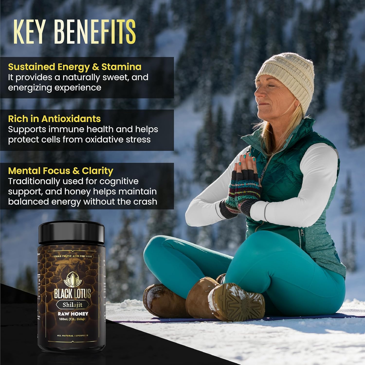 Black Lotus Shilajit Liquid Tincture 150ml - 100% Pure Natural Resin with Amino Acids, Fulvic Acid, Trace Minerals for Immune Support, Focus, Energy - Men & Women