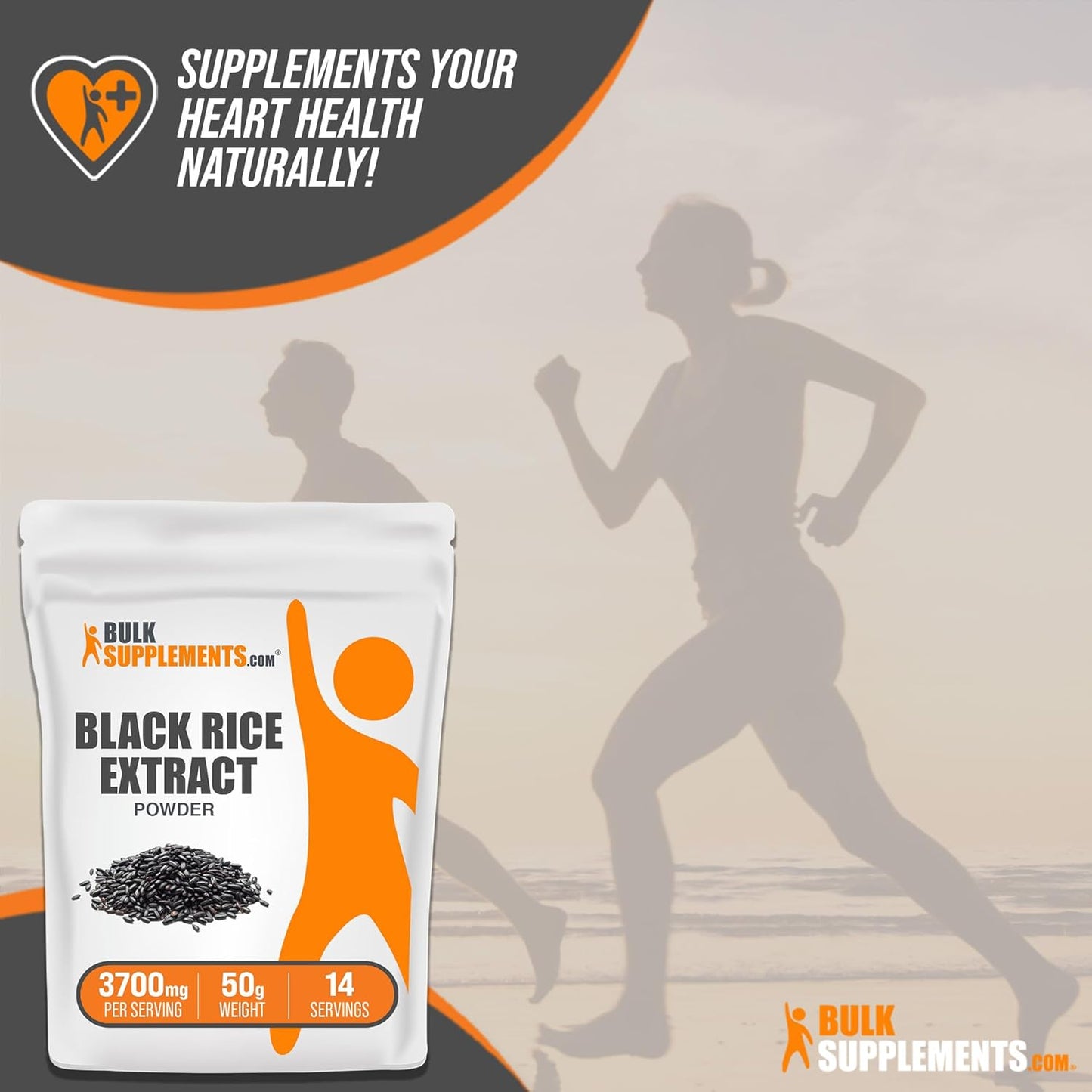 Black Rice Extract Powder - Gluten Free Supplement, 3700mg per Serving - 50g (1.8 oz) - BulkSupplements.com