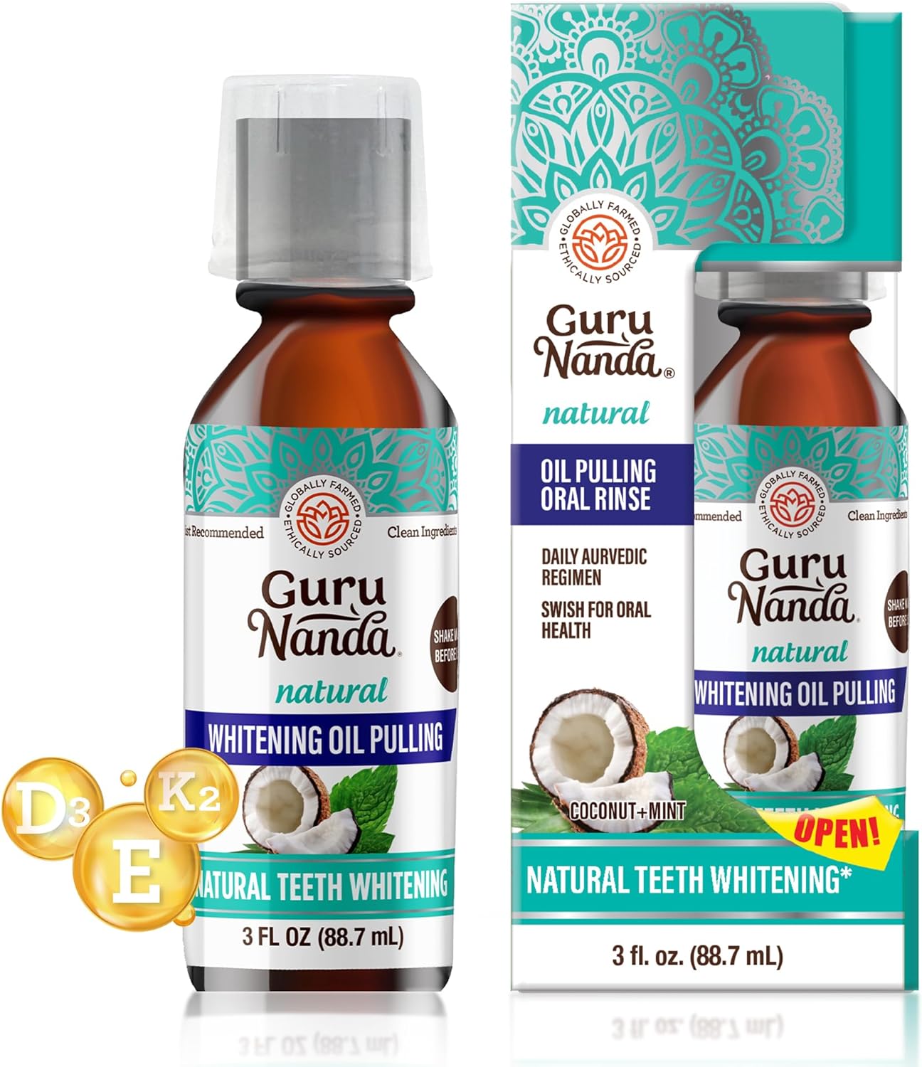 Black Seed Oil with Vitamin D3, K2, E & Coconut Oil Pulling for Immune Support & Oral Hygiene